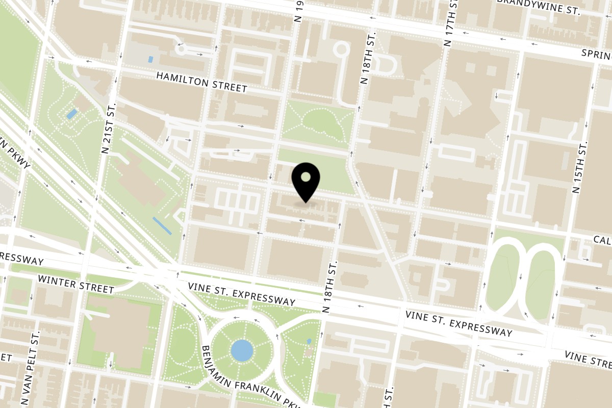 Map showing the location of Doma Japanese Restaurant on 1822 Callowhill St in Philadelphia